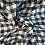 Checkered Cotton Double Gauze Blue and White Fabric by the Yard – Soft, Breathable, Lightweight, Perfect for Apparel & DIY Projects - View 4