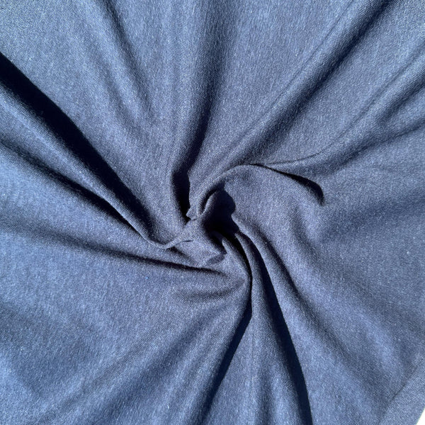 100% Cotton Jersey Navy Blue Knit Medium-Heavy Weight Eco-Friendly Fabric By The Yard 60″