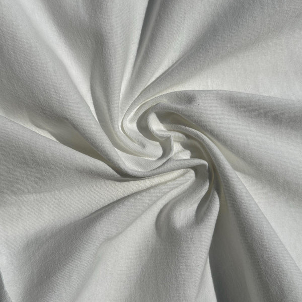 100% Cotton Jersey White Knit Medium-Heavy Weight Eco-Friendly Fabric By The Yard 60″