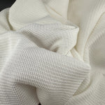 Cotton Waffle Thermal Fabric – White 9 oz | Soft Waffle Knit 5% Spandex by the Yard - View 2