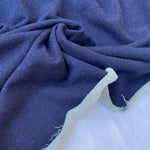 Heavy Blue Denim Cotton French Terry | 15 Oz French Terry Heavy Sweatshirt Fabric By The Yard - View 3