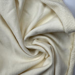Heavy Cotton French Terry Cream Knit With Matching Jersey and Rib | 450 GSM/22 Oz French Terry Heavy Sweatshirt Fabric By The Yard - View 2
