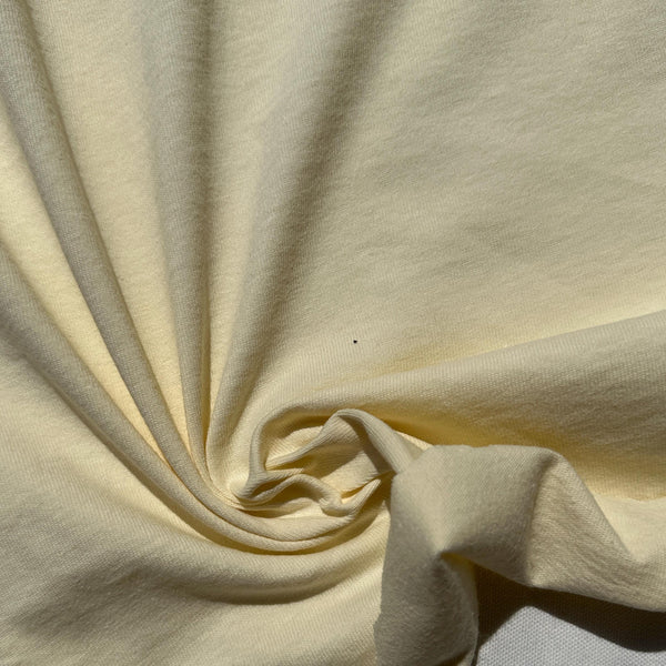 100% Cotton Jersey Light Yellow Knit Medium-Heavy Weight Eco-Friendly Fabric By The Yard 60″