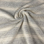 Double-Sided  French Terry Striped Gray Fabric by the Yard | 15 Oz/340 GSM – Reversible Knit for Hoodies, Sweatshirts, Loungewear & More