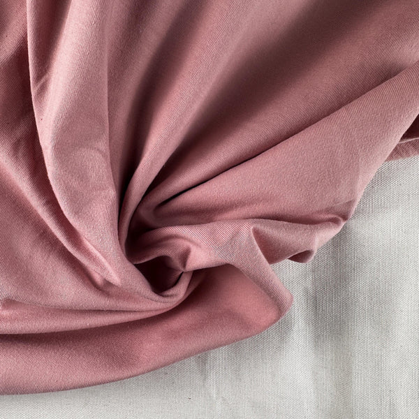 Light Pink Cotton Jersey Spandex 10 oz Medium Weight Eco-Friendly Sustainable Fabric By the Yard