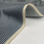 100% Cotton Denim Indigo Blue Railroad Hickory Striped Pattern Fabric By The Yard - View 2