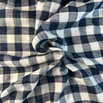Checkered Cotton Double Gauze Blue and White Fabric by the Yard – Soft, Breathable, Lightweight, Perfect for Apparel & DIY Projects - View 5