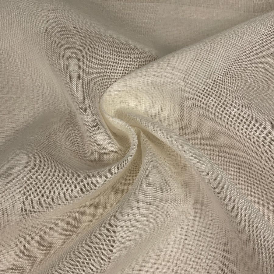 100% Linen Lightweight Checkered Fabric by the Yard -4 oz Apparel & Curtain Fabric, Soft and Breathable