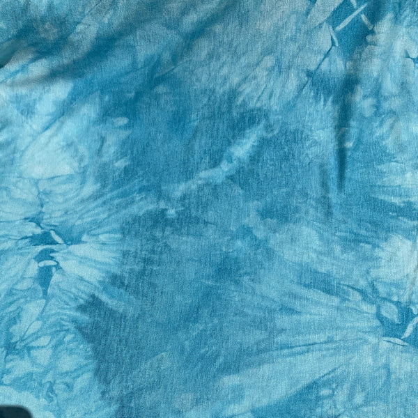 Bamboo Sky Blue & White Tie Dye Splash Spandex Jersey Knit 60″ Eco-Friendly Fabric By The Yard