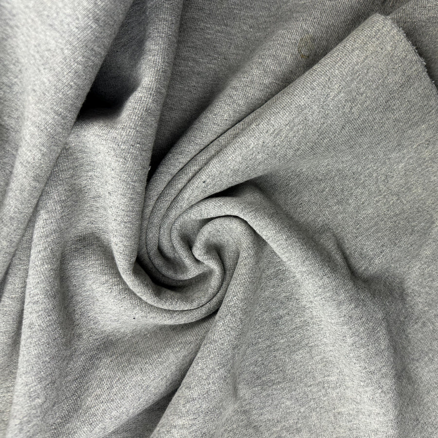 Heavy Cotton French Terry Heather Gray Knit With Matching Jersey and Rib | 450 GSM/22 Oz French Terry Heavy Sweatshirt Fabric By The Yard