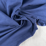 Navy Cotton Jersey Spandex 10 oz Medium Weight Eco-Friendly Sustainable Fabric By the Yard - View 2