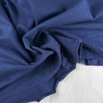 Navy Cotton Jersey Spandex 10 oz Medium Weight Eco-Friendly Sustainable Fabric By the Yard - View 3