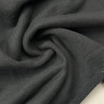 Heavy Cotton French Terry Charcoal Black Knit With Matching Jersey and Rib | 450 GSM/22 Oz French Terry Heavy Sweatshirt Fabric By The Yard - View 2