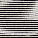 Cotton Fleece Striped White and Black | 15 Oz/340 GSM French Terry Sweatshirt Fabric By The Yard - View 2