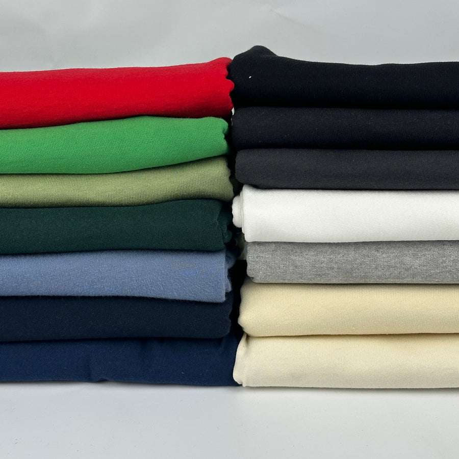 Midweight Cotton Jersey Knit Fabric, 200 GSM · matching rib available separately