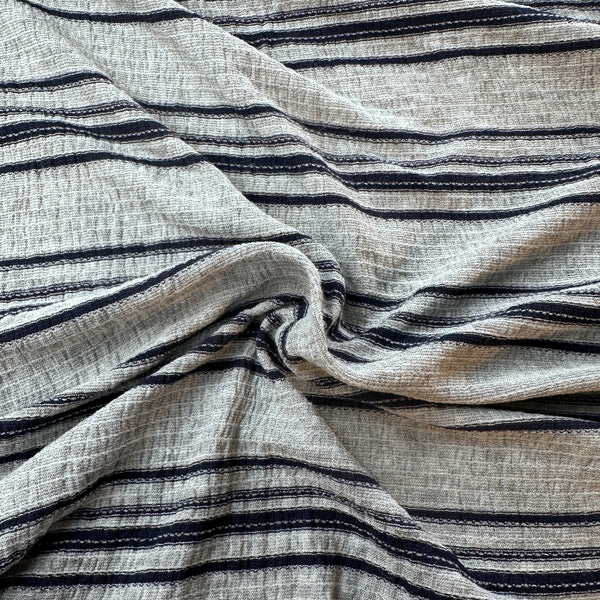 Cotton Jersey Stripe · gray/navy