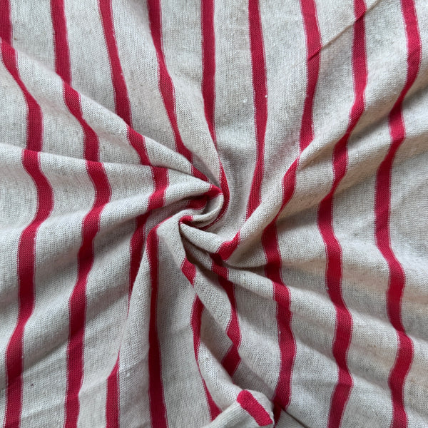 Cotton Jersey Stripe · red/beige