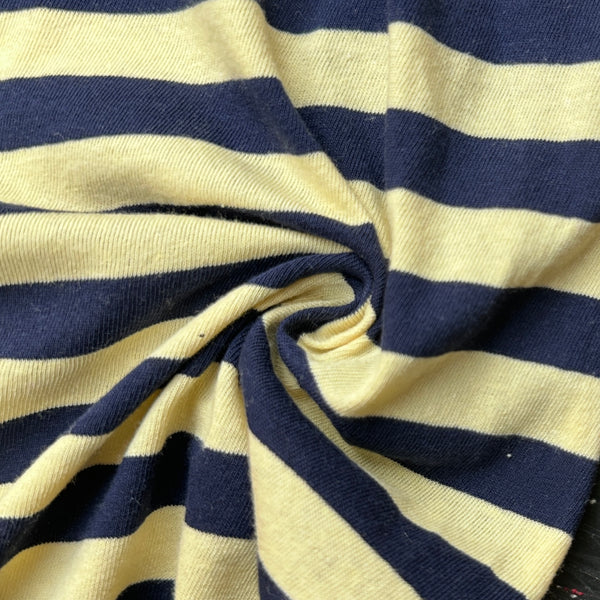 Cotton Jersey Stripe · navy/yellow