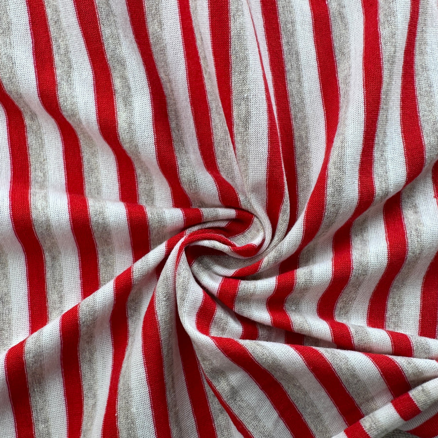 Cotton Jersey Stripe · red/gray