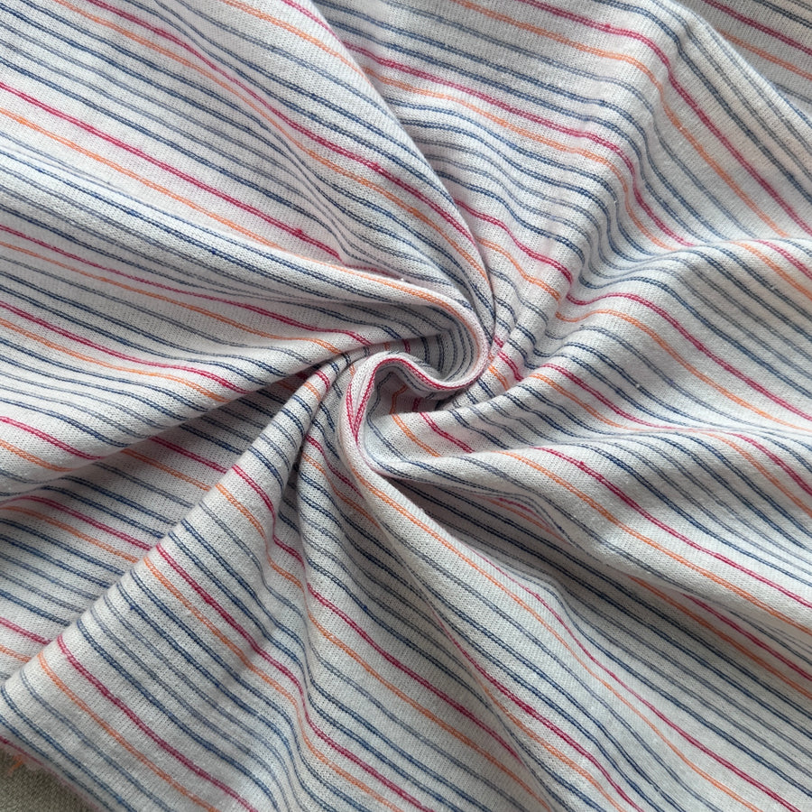 Cotton Jersey Stripe · red/orange/blue