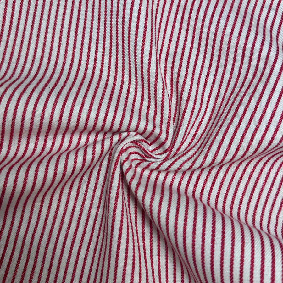 Denim Stripe · faded red/white