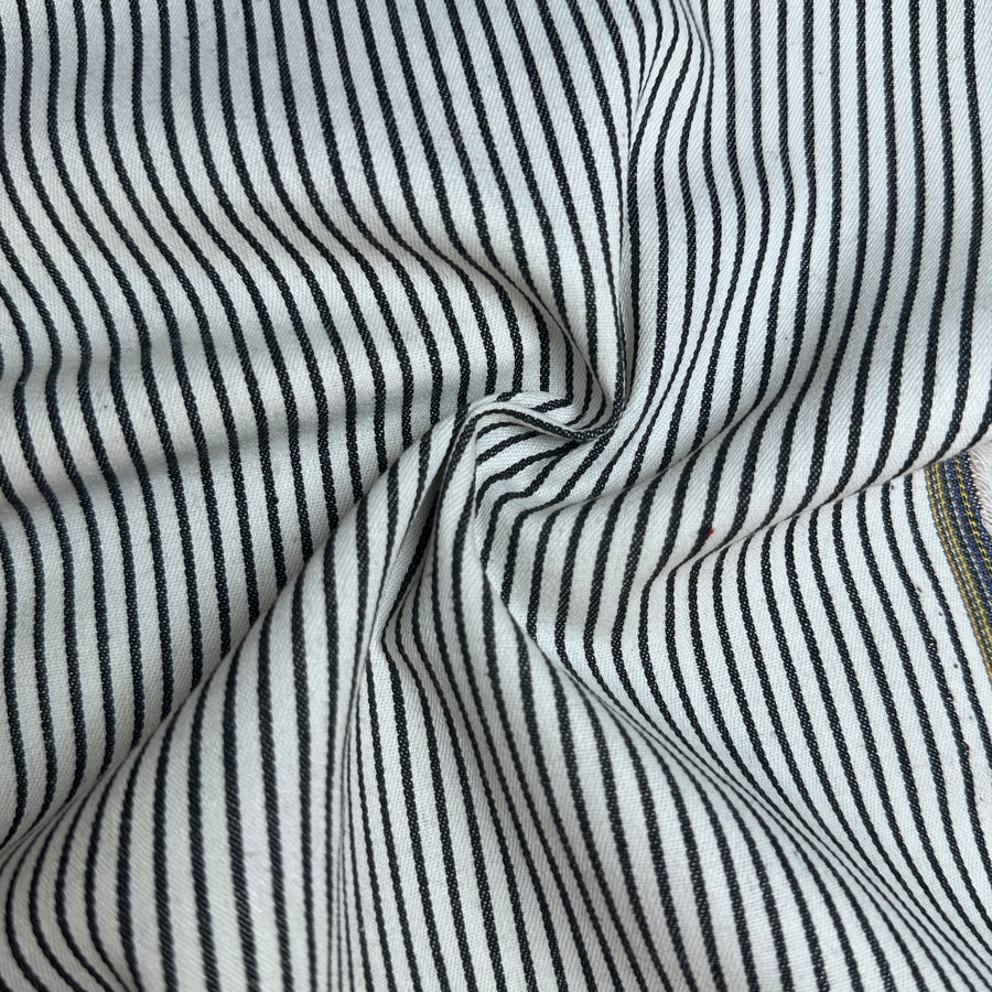 Denim Stripe · faded black/white