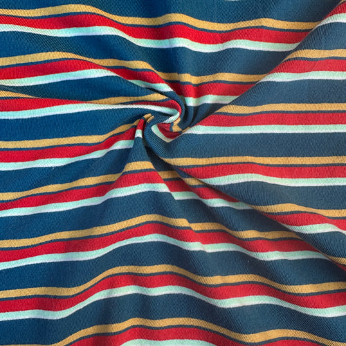 Cotton Jersey Stripe · blue/yellow