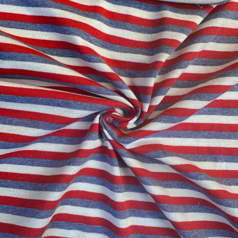 Cotton Jersey Stripe · red/blue