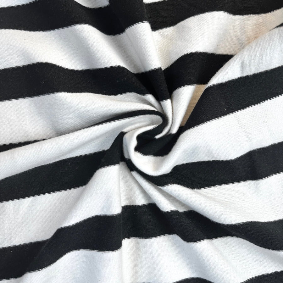Cotton Jersey Stripe · black/white