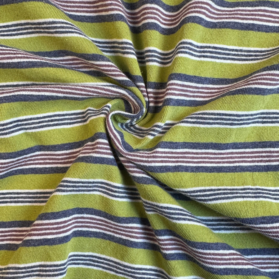 Cotton Jersey Stripe · green/purple