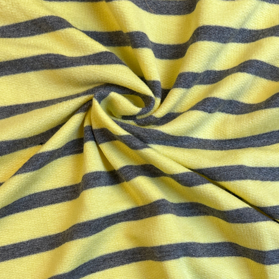 Cotton French Terry Stripe · yellow/gray