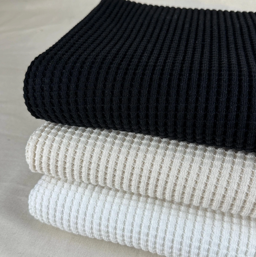 Super Heavyweight Cotton Tencel Premium Waffle Thermal Fabric - 675 GSM, 33 oz, By The Yard