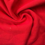 Heavy Cotton Firetruck Red French Terry Knit With Matching Jersey and Rib | 450 GSM/22 Oz French Terry Heavy Sweatshirt Fabric By The Yard - View 3
