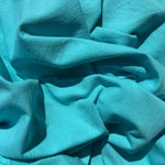 100% Cotton Jersey Aqua Blue Knit Medium-Heavy Weight Eco-Friendly Fabric By The Yard 60″ - View 2