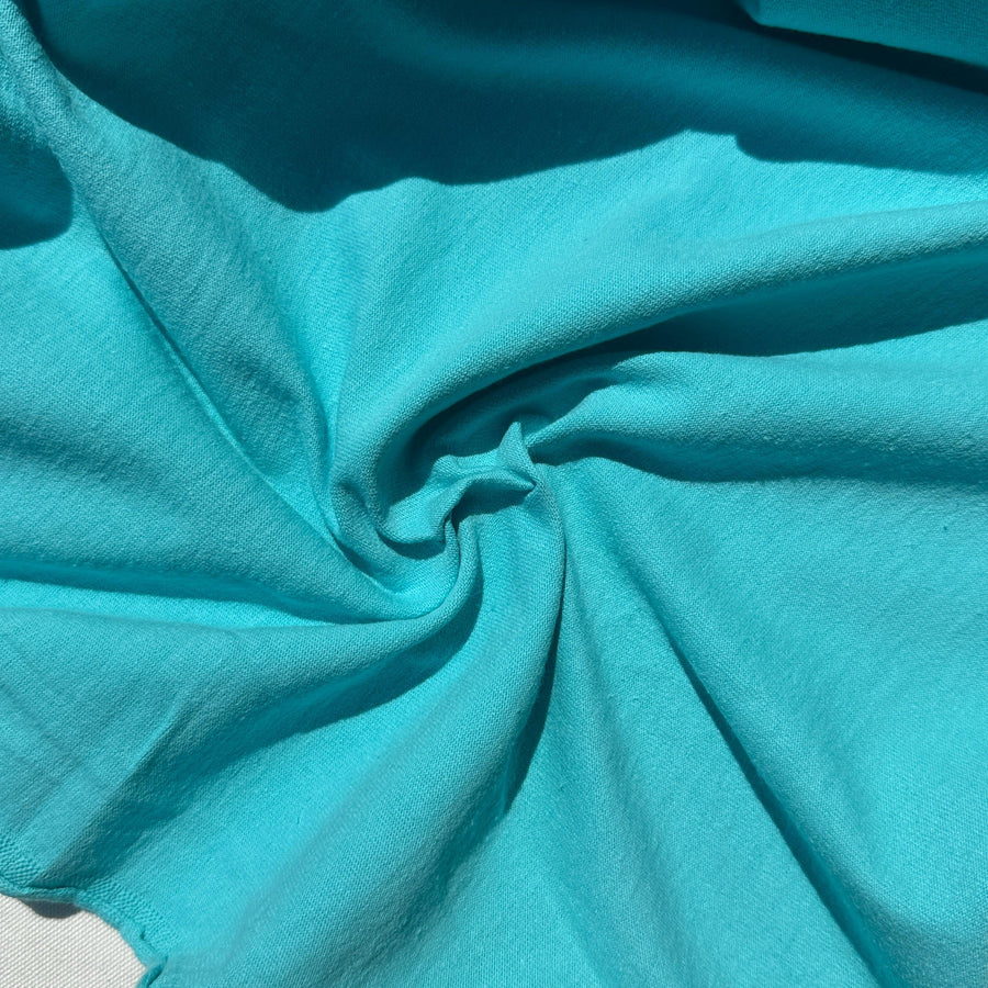 100% Cotton Jersey Aqua Blue Knit Medium-Heavy Weight Eco-Friendly Fabric By The Yard 60″