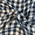 Checkered Cotton Double Gauze Blue and White Fabric by the Yard – Soft, Breathable, Lightweight, Perfect for Apparel & DIY Projects - View 3