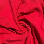 Cotton Fleece Red With Matching Rib Medium Weight | 400 GSM/ 12 OZ Knit Sweatshirt Fabric By The Yard - View 3