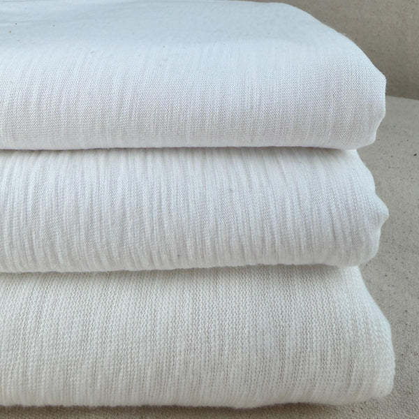 Cotton Slub Knit Jersey Knit PFD Fabric By The Yard With Matching Rib Available 60″ USA MADE - View 5