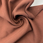 Heavy Cotton French Terry Brown Knit With Matching Jersey and Rib | 450 GSM/22 Oz French Terry Heavy Sweatshirt Fabric By The Yard - View 2