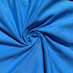 Cotton Fleece Cobalt Blue With Matching Rib Medium Weight | 400 GSM/ 12 OZ Knit Sweatshirt Fabric By The Yard - View 4