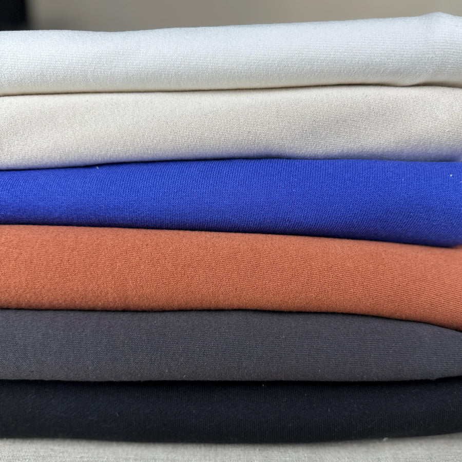 Heavy Cotton Fleece With Matching Rib | 24 OZ Knit Sweatshirt Fabric By The Yard - View 2