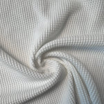 Cotton Waffle Thermal Fabric – White 9 oz | Soft Waffle Knit 5% Spandex by the Yard - View 2