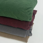 Micro modal cashmere jersey, green on top of the stack