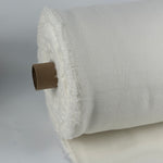 Heavyweight cotton fleece roll, PFD, showing the brushed loft at the edge
