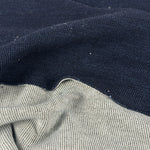 Indigo double knit face and light gray ribbed back