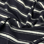 Indigo random stripe jersey, close-up