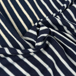 Indigo slub breton stripe jersey, close-up