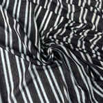 Indigo Tencel stripe jersey, close-up