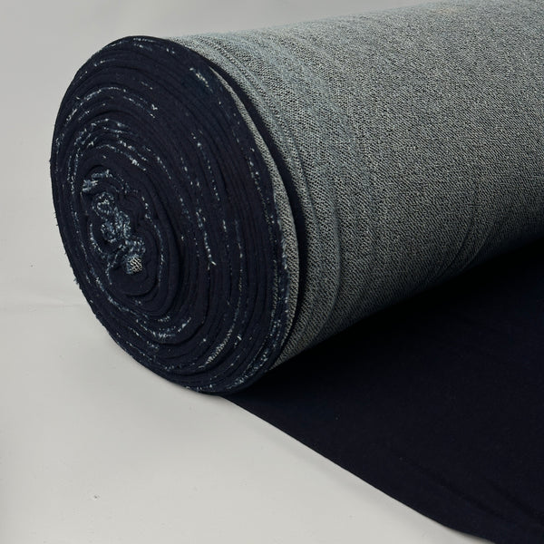 Unwashed dark indigo Tencel French terry roll
