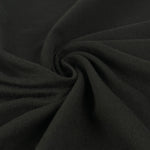 Close-up of black organic cotton jersey knit, soft drape